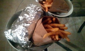 Burger Take-out IN home.